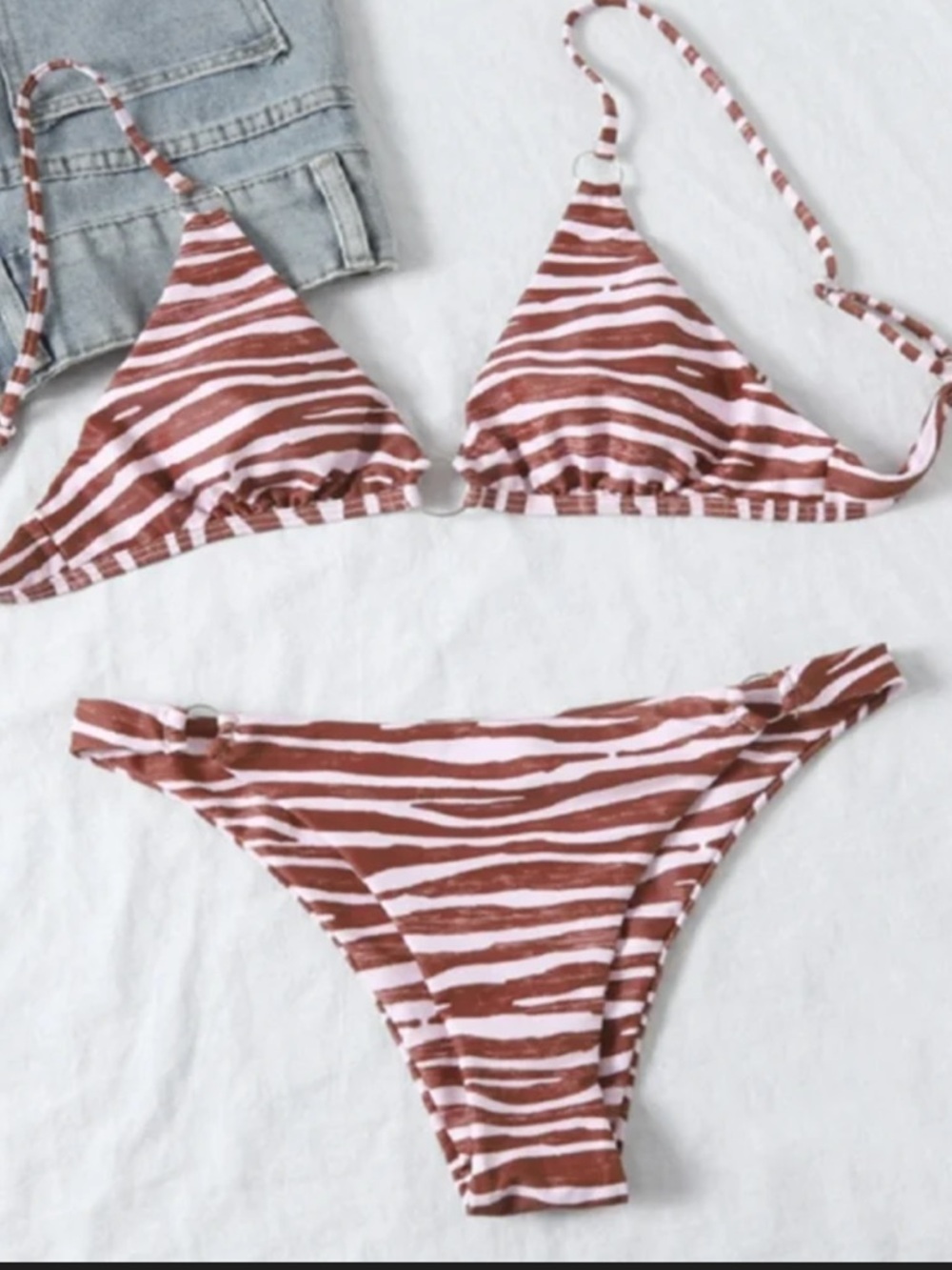 Pink zebra bikini